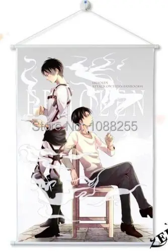 Домашний декор Shingeki no Kyojin/атака на Титанов Eren Levi плакат прокрутка стены новый |