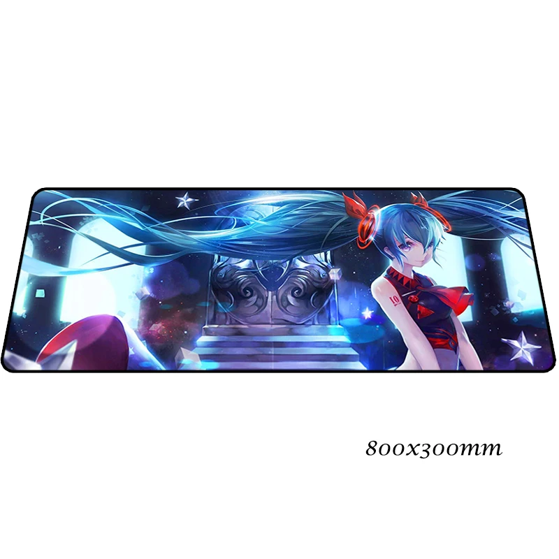 design 1 Хацунэ Мику коврик для мыши 800x300x2 мм милый игровой коврик для мыши большой геймерский коврик аниме компьютерный стол padmouse коврики для игровой клавиатуры - Цвет: design 1