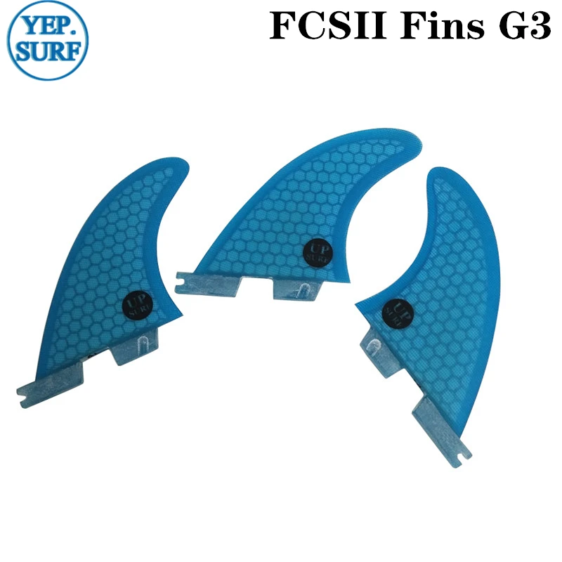 Blue G3 Плавники для серфинга FCS2 G3/G5/G7, сотовые плавники для серфинга с тремя плавниками, набор fcs плавников из стекловолокна - Цвет: Blue G3