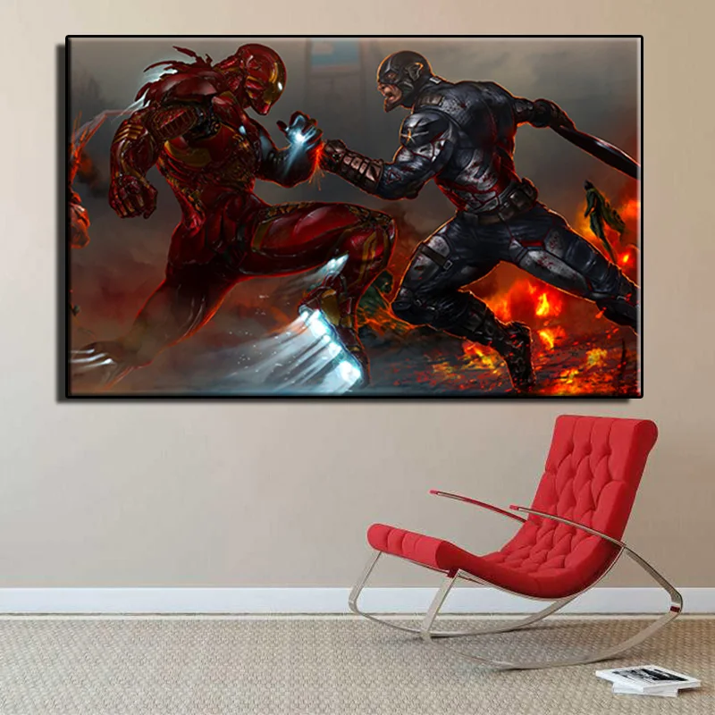 Американский Классический комиксы Super Hero серии Современной Поп элементы стены HD