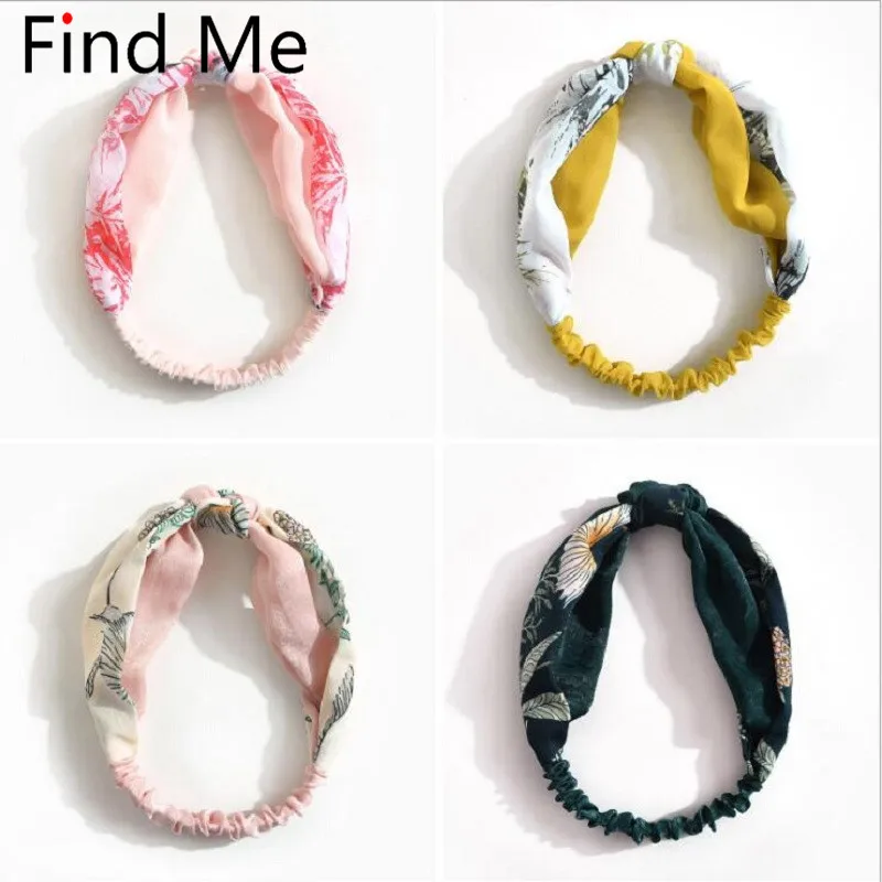Женская повязка на голову Find Me с цветочным принтом эластичная резинка для волос