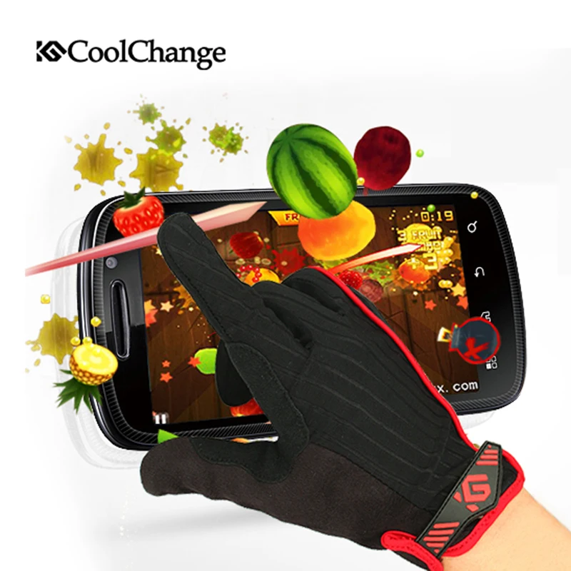 2017 Coolchange сенсорный Нескользящая дышащая Перчатки для велоспорта Для мужчин и