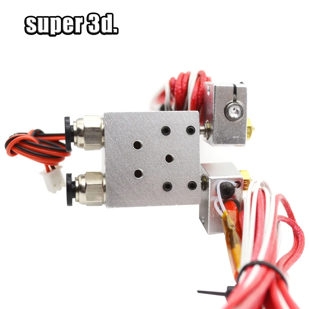 V6 металлический 12 В/24 В двойной экструдер J head Hotend Kit 2 OUT Dual Remote Bowden HotEnd с