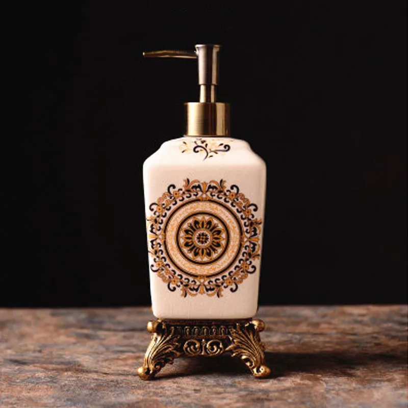 emulsion bottle A Творческий дом дезинфицирующее средство для рук Бутылка, вручную нажмите смоляная основа лоток гель для душа бутылки, Европейский керамика эмульсия бутылка, J18312 - Цвет: emulsion bottle A
