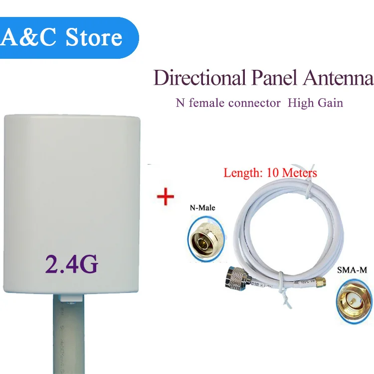 2.4GHz 14dBi wifi antenna Indoor Outdoor Wall Mount Patch Panel Flat Antenna WiFi Directional antenna with 10meters cable