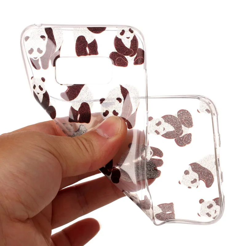 UVR Funny Sparkle Glitter Cute Panda Baby Soft Clear Transparent Cover Case Carcasa Funda for Samsung Galaxy S8 Plus Coque |