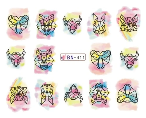 12 упак./лот водная наклейка для дизайна ногтей с полным покрытием Сова птица