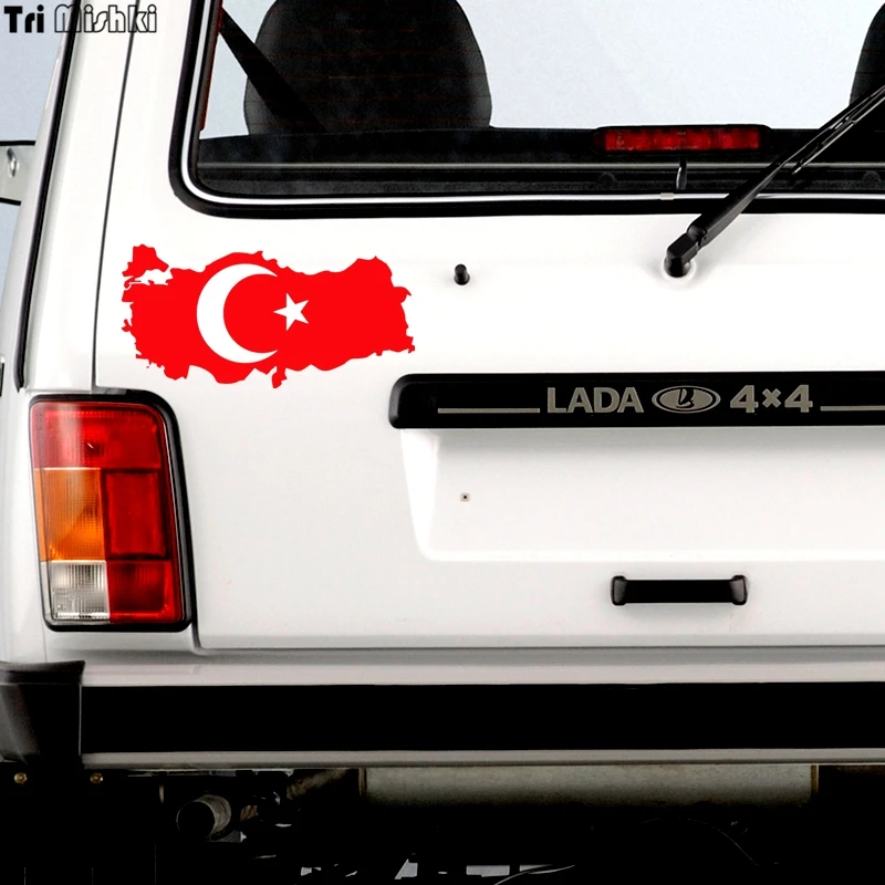 Tri Mishki HZX319 #20*10 40*20 см Турция карта и флаг автомобилей стикеры Авто Смешные