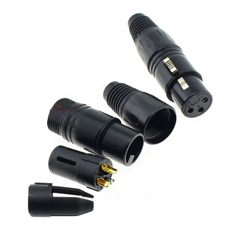 10 шт. микрофон 3 Pin XLR баланс разъем позолоченный черный штекер|Соединители| |