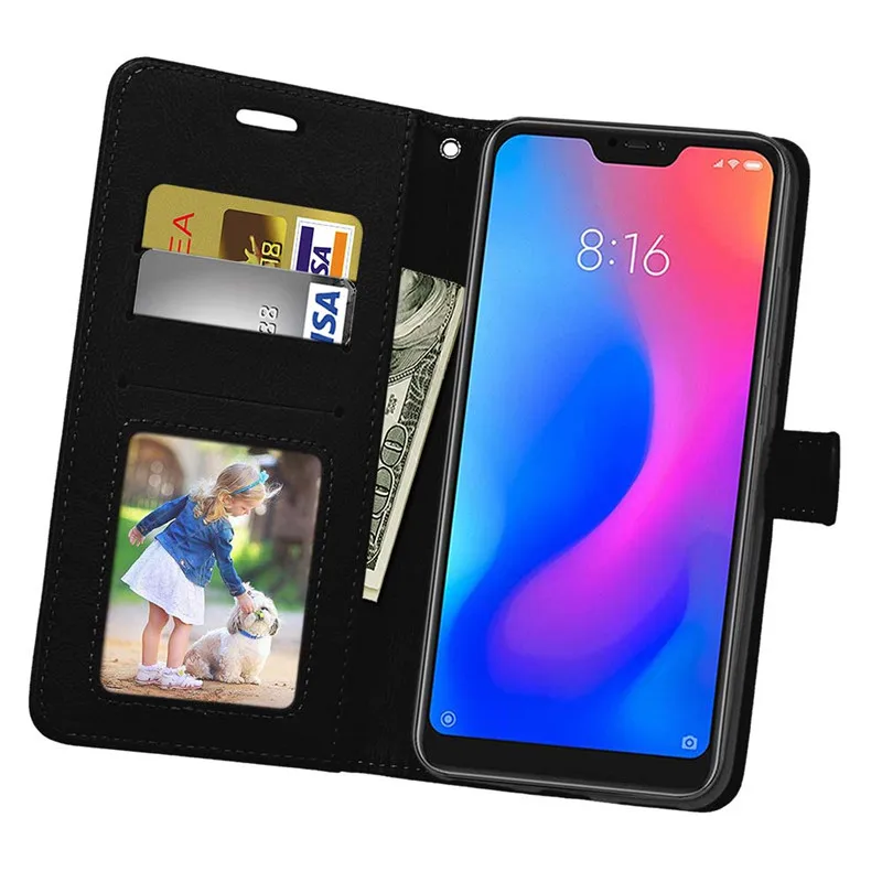 Чехол для Xiaomi Mi 6X чехол флип-кошелек задняя крышка из искусственной кожи телефона