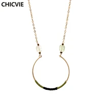 chicvie casualsporty natural stone necklaces gold color pendant necklaces for women beads jewelry vintage accessories sne160268