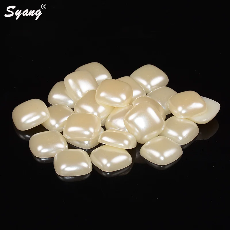 New Big Loose Bead 25pcs 24*25/20*20/18*25 ABS Pearl Imitation Beads Square Rectangle Flat Back Half Nail Art Clothes Decoration | Украшения