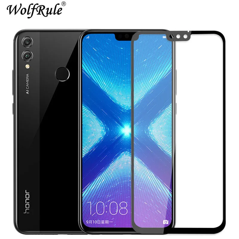 2 piezas Protector de pantalla LCD Huawei Honor 8X pegamento completo vidrio Honor 8x 2.5D vidrio templado completo para Huawei Honor 8X pel&iacute;cula protectora-1