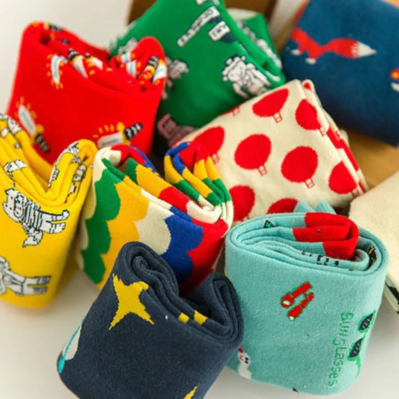 Модные Разноцветные хлопковые длинные женские носки с героями мультфильмов