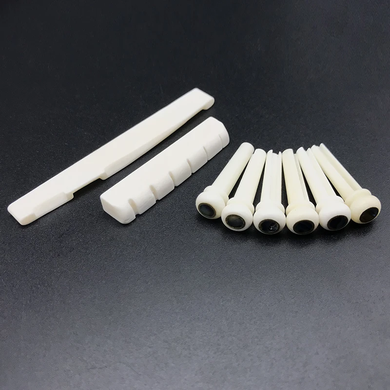 Bone D Kit 6 шт. Акустическая гитара палисандр чистая кость/черное дерево/розовое дерево/Cocobolo Мост Pin набор из чистой кости мост Гайка Седло - Цвет: Bone D Kit
