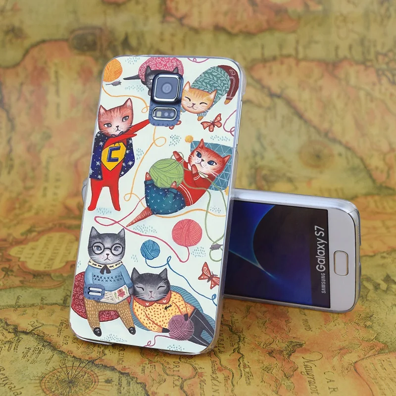 E2697 Cats Funny Art Transparent Hard PC Case Cover For Samsung Galaxy Note S 3 4 5 6 7 8 9 Mini Edge Plus |