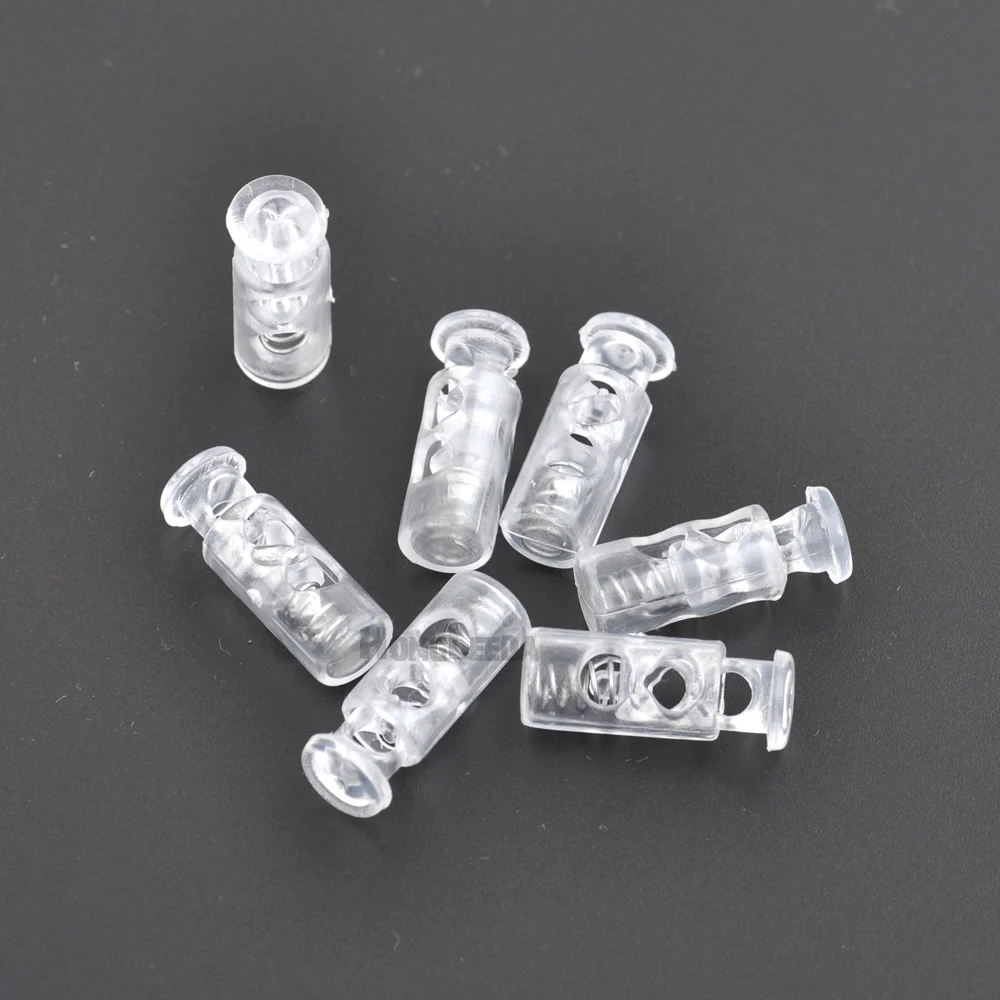 50 шт./лот прозрачный пластик круглый шар замок шнур конец переключение пружинный
