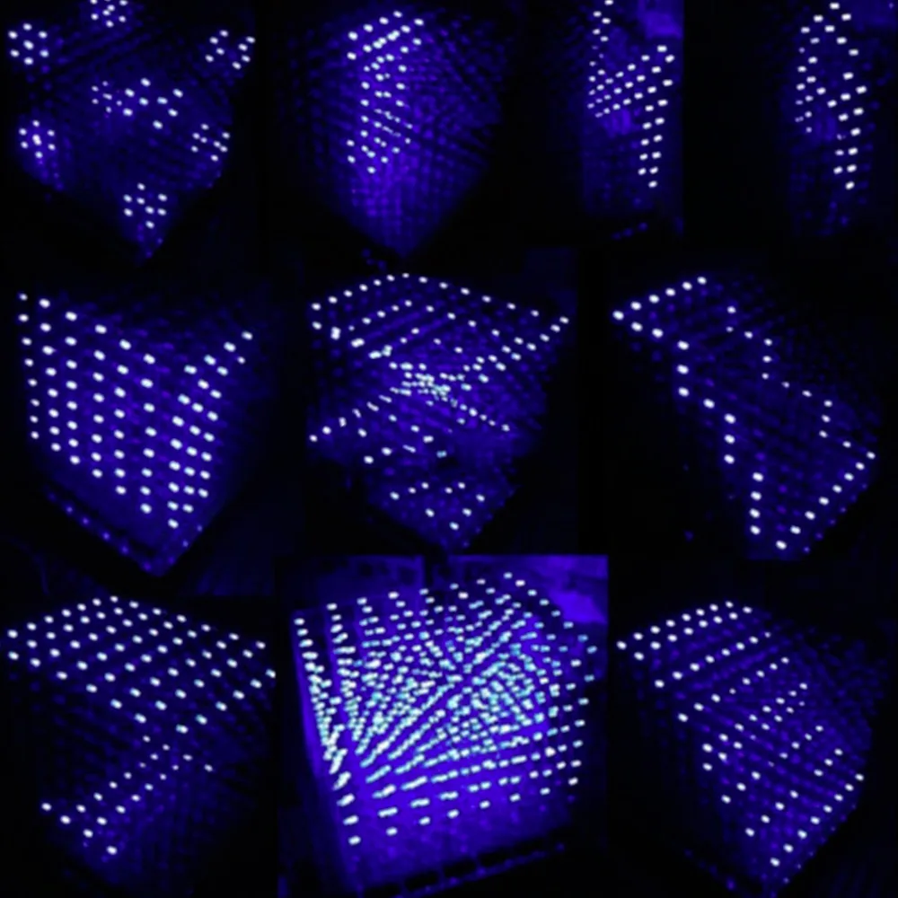 

3D Squared DIY LED Cube Kit 8x8x8 3mm Blue LED Cube Light Electronic PCB Board