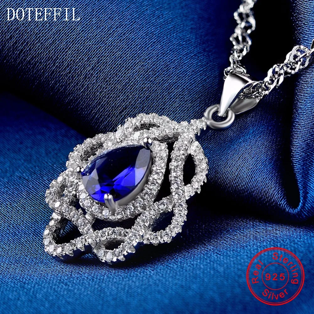 Ожерелье из серебра 925 пробы с кулоном в виде сердца океана|women jewelry|necklace charmsterling