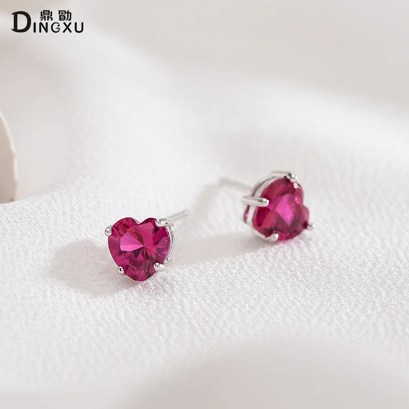 Hot Sale Heart 925 Sterling Silver Stud Earrings For Women Men Girls Female Romantic Zircon gifts dropshipping 2019 | Украшения и