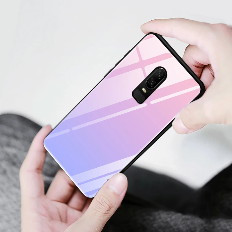 Роскошный чехол CHYI для Oneplus 6 из закаленного стекла защитный взрывозащищенный