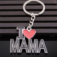 novelty i love mama heart keychains for women i love papa key chain ring bag car trinket key holder mothers day gift souvenirs