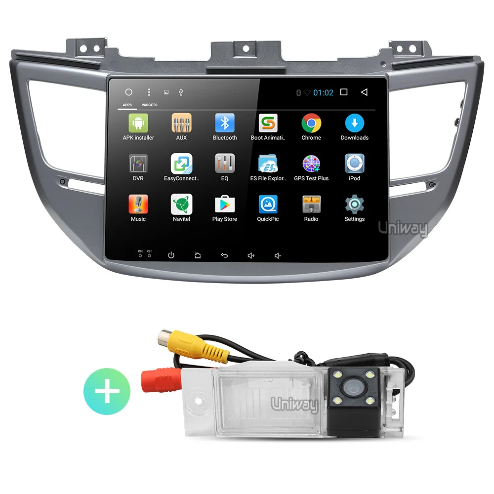 Uniway AXTS1071 2 г+ 32 г Octa 8 ядра android 8.1 автомобильный DVD для Hyundai Tucson/IX35 Мультимедиа автомобилей Радио GPS - Цвет: with camera