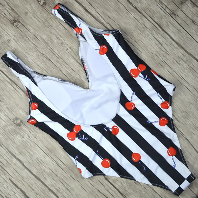 Полосатый купальник с высоким вырезом 2018 сексуальный женский цельный плавленый
