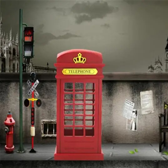 1 шт. Ретро Лондон Телефонная Будка Night Light USB Батареи Двойного Назначения LED