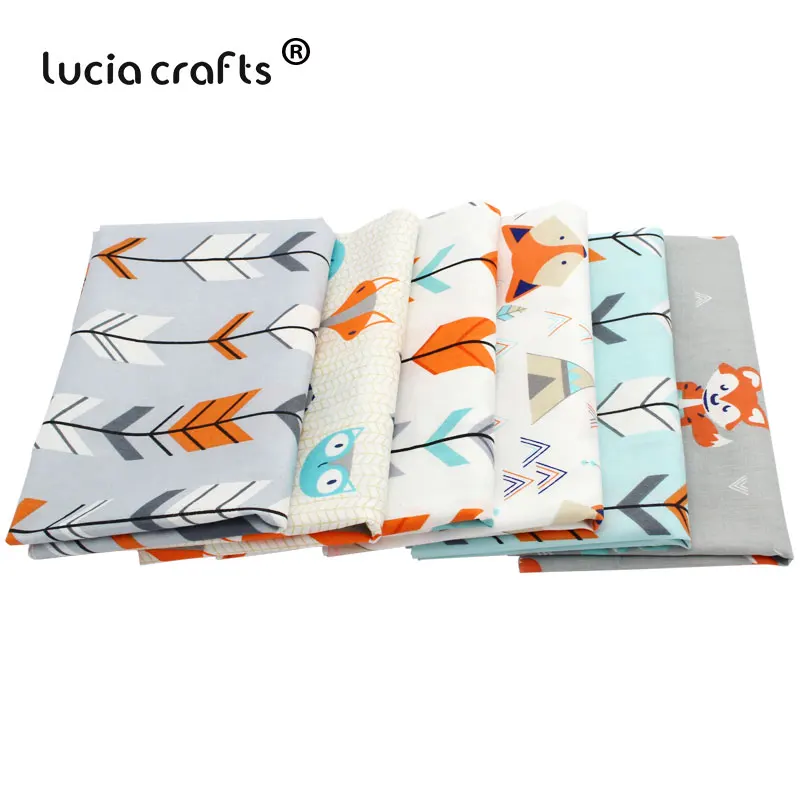 Lucia crafts, 1 шт., хлопковая ткань с мультяшным принтом, Лоскутная Ткань, сделай сам, для шитья детей, стеганное одеяло, материал I0302