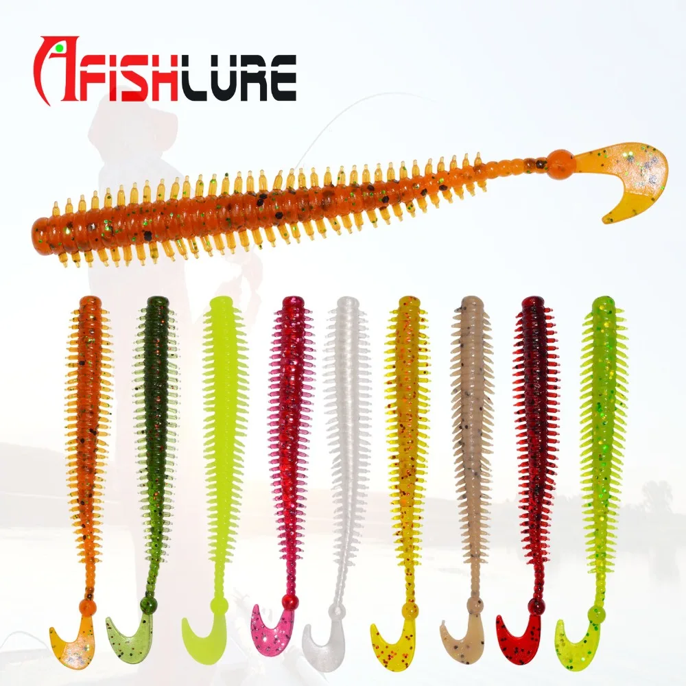 

10pcs/lot Afishlure Sea Worms Maggot Lure 90mm 1.6g Earthworm Soft Fishing Lures Soft Bait Lifelike Earthworm Sea Fishing AR07