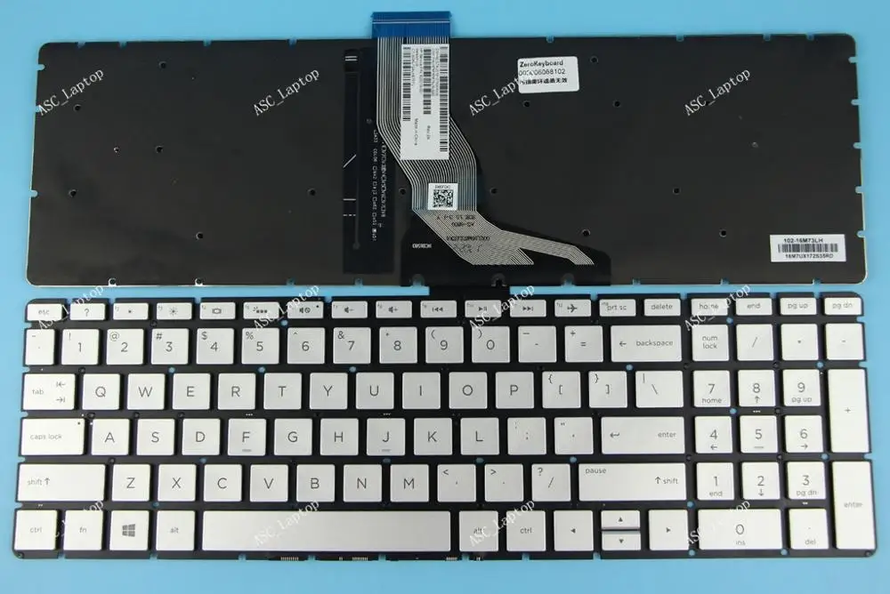 

New US English Keyboard For HP 17-ak092cl 17-ak094cl 17-ak096cl 17-ar050wm 17-bs001cy Laptop Backlit, Silver without Frame