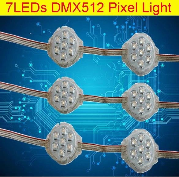 7 светодиодов SMD5050 DMX512 Светодиодный модуль для наружная отделка здания 50 мм