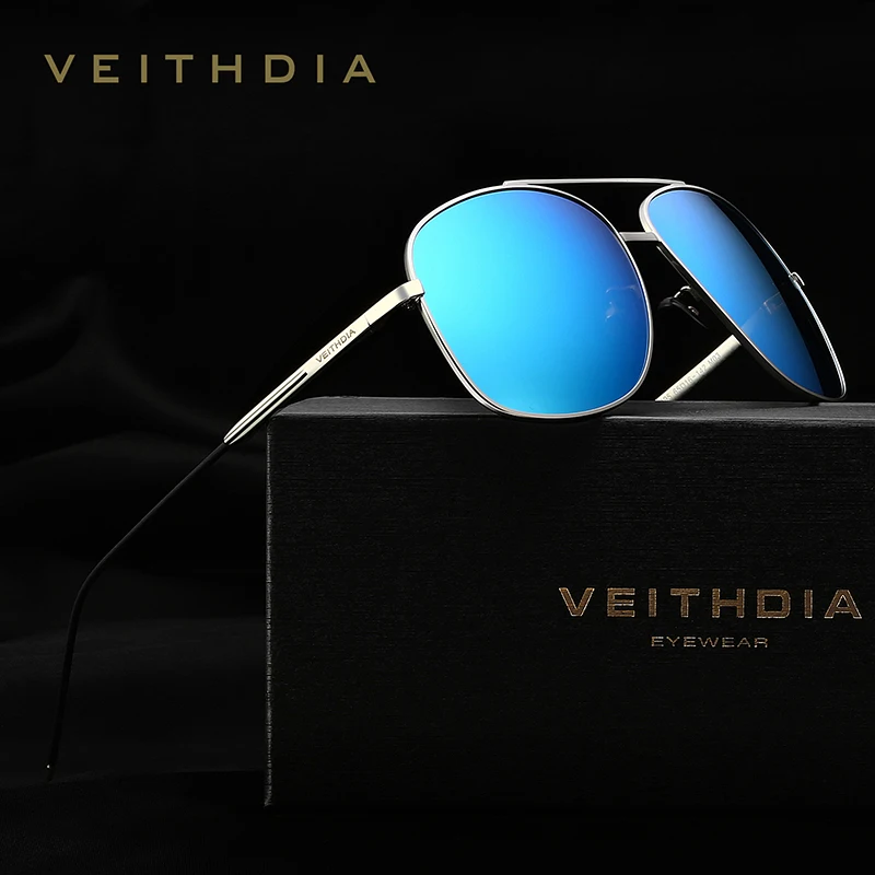 Бренд veithdia Для Мужчин's Винтаж Солнцезащитные очки Квадратные поляризованные
