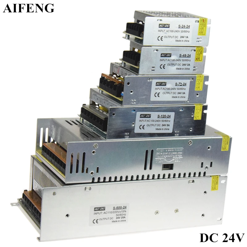 AIFENG трансформатор освещения AC110V 220V к DC24V Led Драйвер переключатель питания адаптер