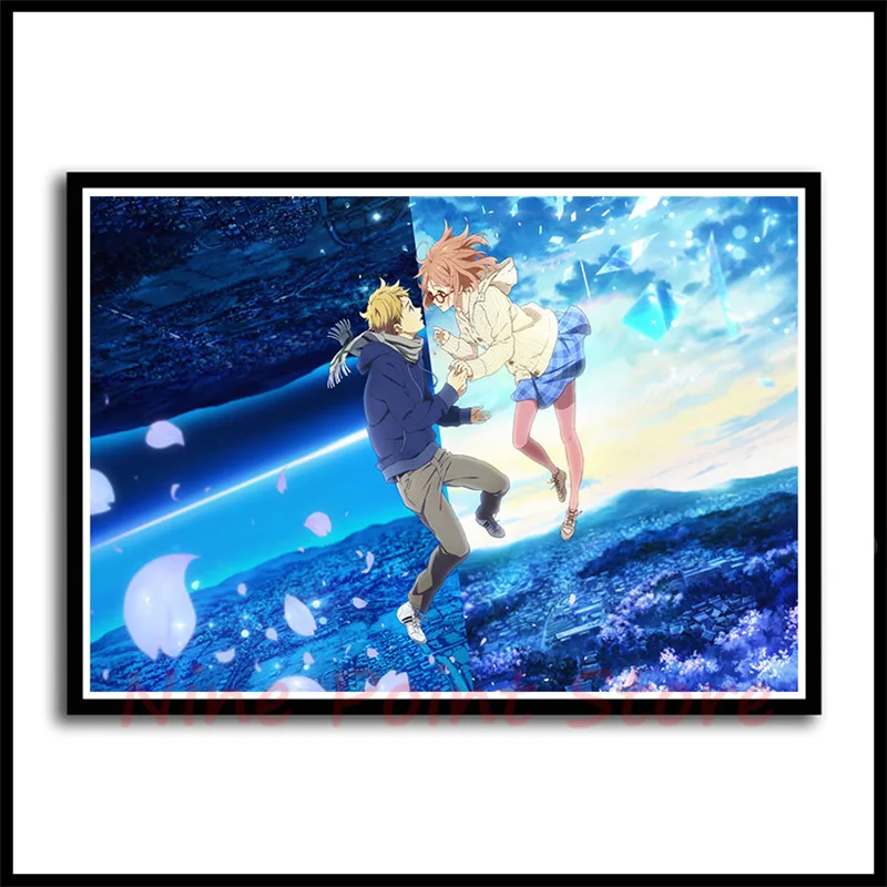 Японское аниме kyoukai no kanata бумажный плакат настенная наклейка украшение комнаты