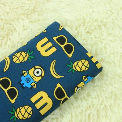 navy Высокая плотность, хлопок, поплин, ткань с рисунком маленького человека, фруктовый принт, мягкая, приятная к коже одежда, детская одежда - Цвет: navy