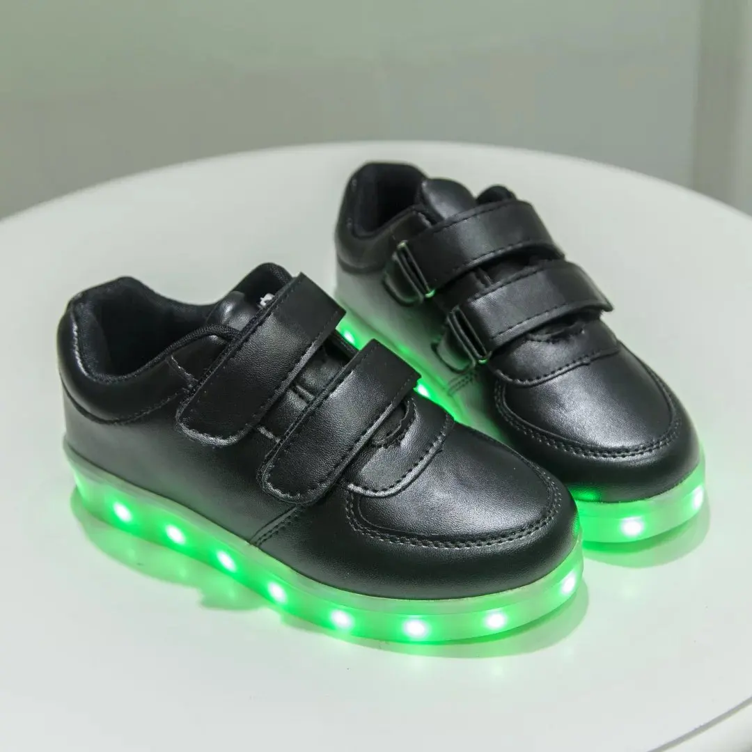 Модные 25-40 светодиодный Детские кроссовки Детская обувь usb зарядка с подсветкой светящиеся кроссовки для мальчиков/девочек светодиодный свет светящаяся детская обувь