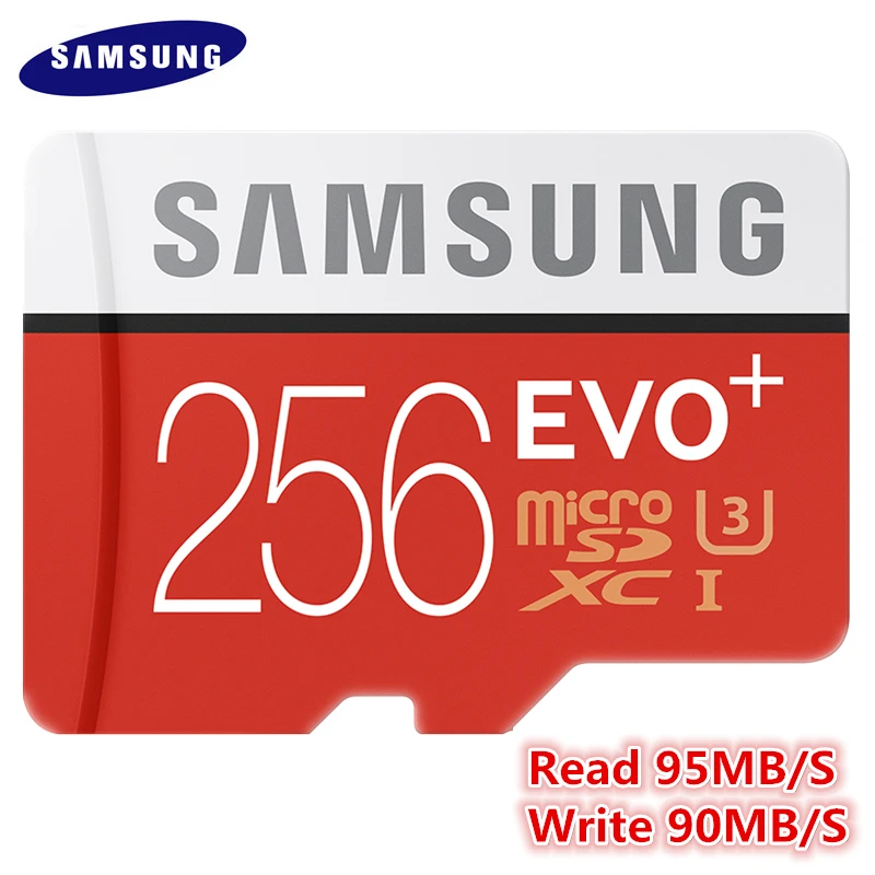 SAMSUNG 256 ГБ Micro SD карты в памяти EVO Plus Class10 TF C10 100 МБ/с. MicroSDHC/SDXC UHS-1 U3 подарок microSD
