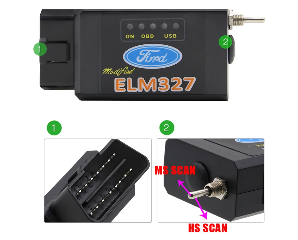 ELM327 USB FTDI с переключателем сканер кодов сканер HS CAN и MS CAN Супер Мини elm327 obd2 v1.5 блютуз elm 327 wifi