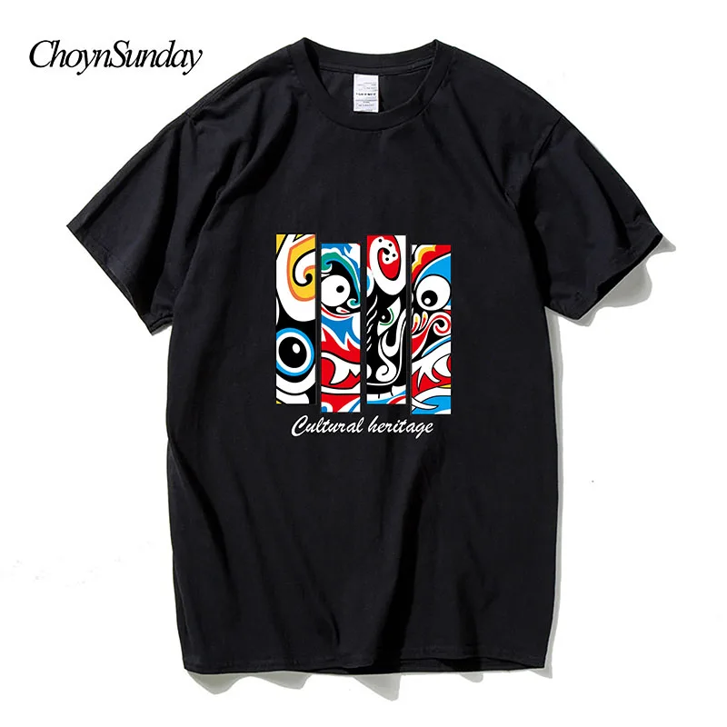 ChoynSunday/Новинка Лидер продаж оперная маска с принтом мужские футболки Homme Хлопок