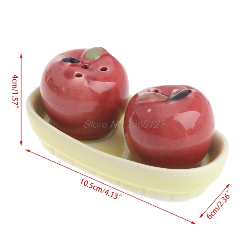 1 пара яблочный керамический для соли и перца набор шейкеров бутылка приправ