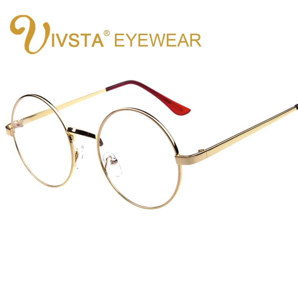 Оправа для очков IVSTA круглые женские оптические прозрачные линзы золотые