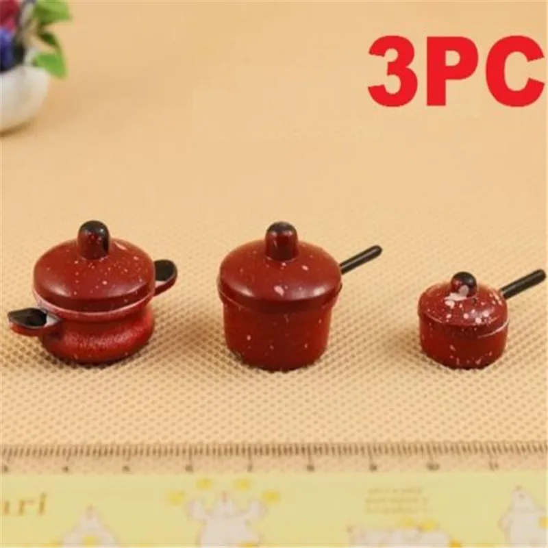 EatingBiting (R) 3 шт./компл. 1:12 Масштаб красный Pots кукольная Миниатюра re ния Кукла