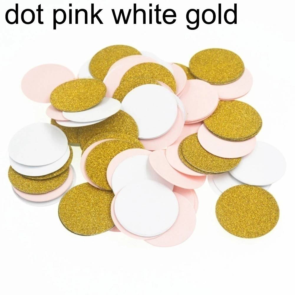 dot pink white gold 100 шт 3 см Точки Сердце Звезда конфетти из папиросной бумаги Блестящий золотистый Серебристый Мини DIY конфетти заполнение шар вечерние свадебные украшения - Цвет: dot pink white gold