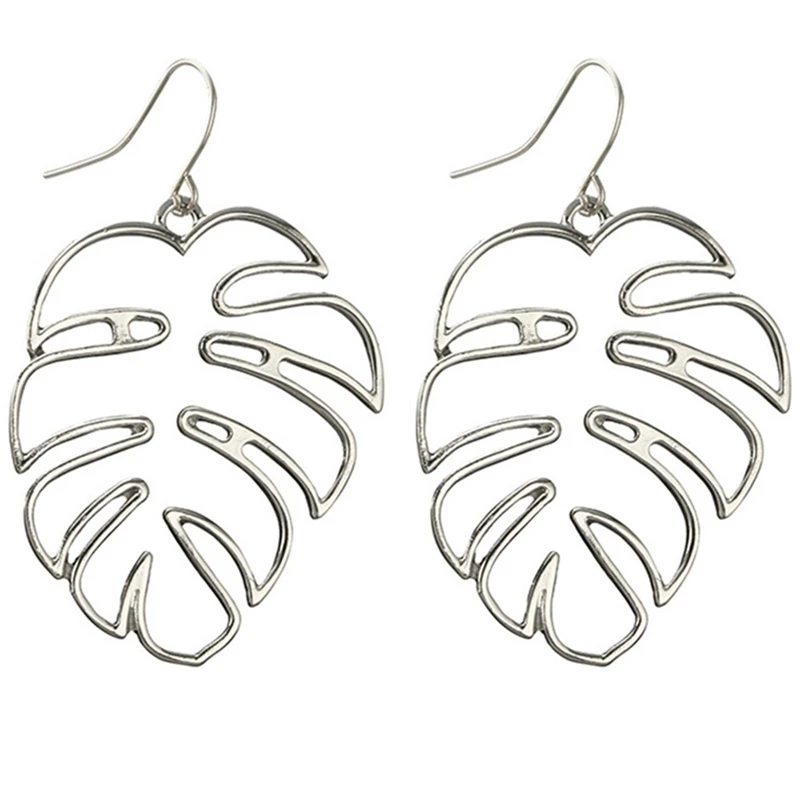 1 пара элегантные полые серьги в виде листьев минималистичные золотистые и