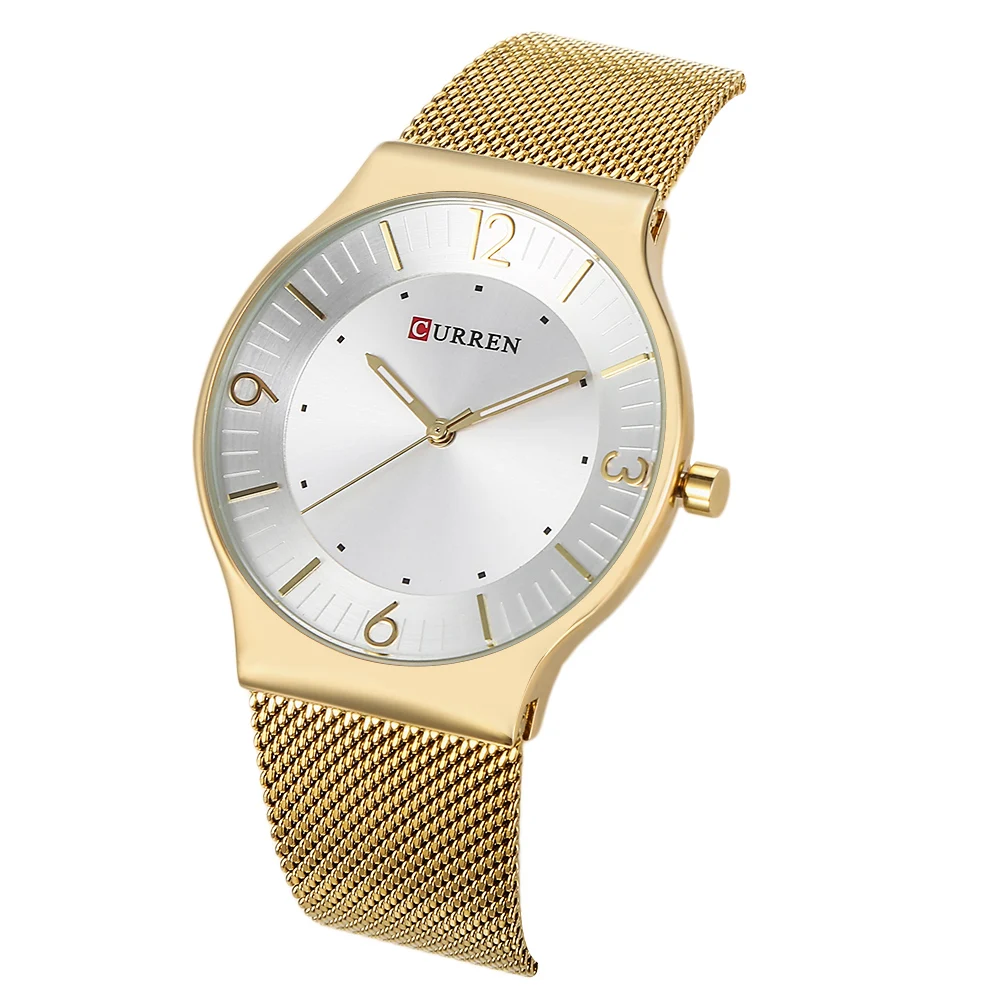 CURREN 8304 Мужские кварцевые часы ультра-тонкий корпус из нержавеющей стали ремешок