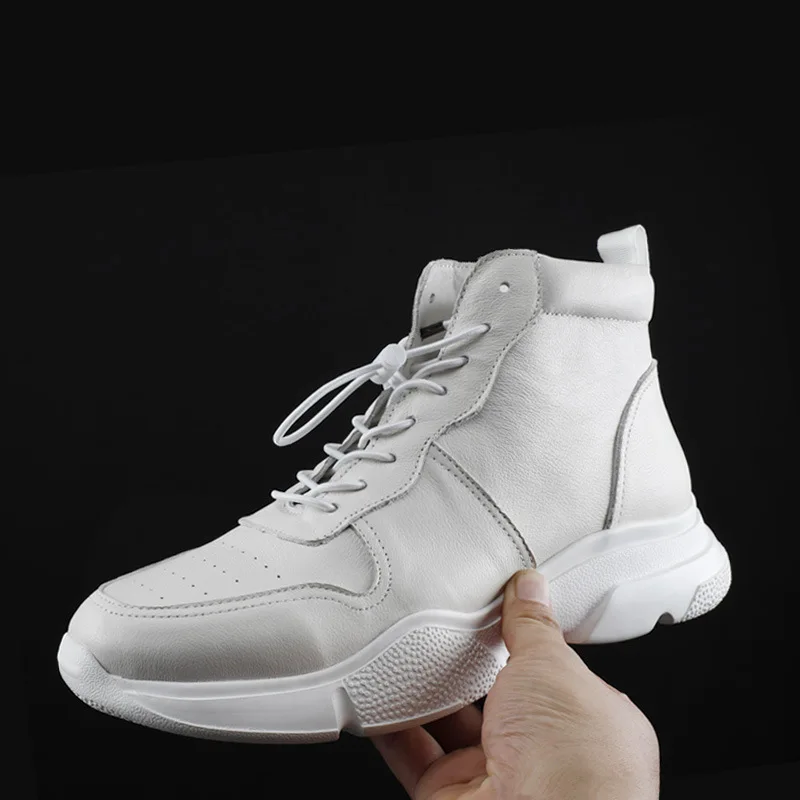 2019 Брендовая обувь в Корейском стиле модные ботинки из натуральной кожи мужской