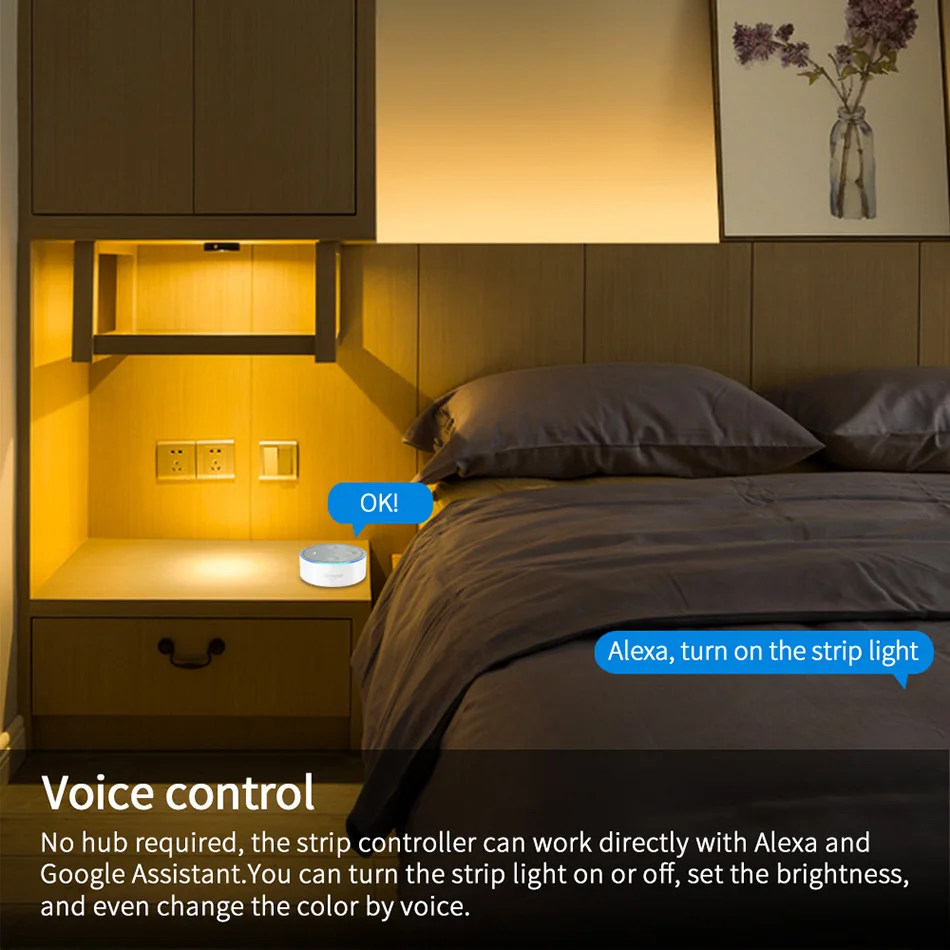 IWOOLE Smart Lighting LED Strip Light Controller WiFi IR RGB RGBW DC4.5V-25V 24 keys Remote Control Alexa Google Home Compatible | Лампы и
