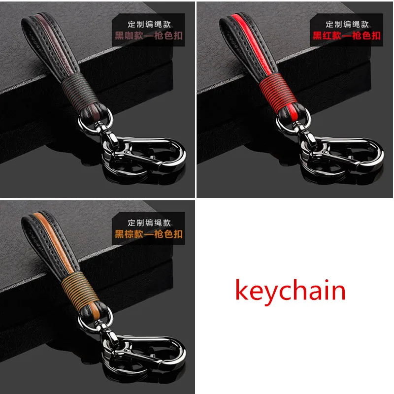 keychain Для кожаный чехол для автомобильных ключей, чехол держатель для Toyota Land Cruiser Prado 150 Camry Prius, Crown для Subaru 2013 Foreste Outback XV ключ - Название цвета: keychain